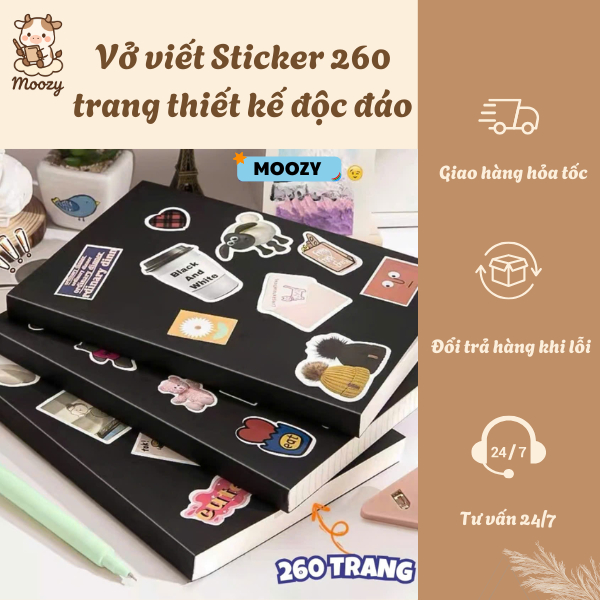 Vở viết Sticker 260 trang thiết kế độc đáo - MOOZY | Shopee Việt Nam