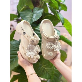 🩷🩷🩷Dép sục hoa trà 3D siêu xinh đế cao 5cm ( KÈM CHARM Y HÌNH)