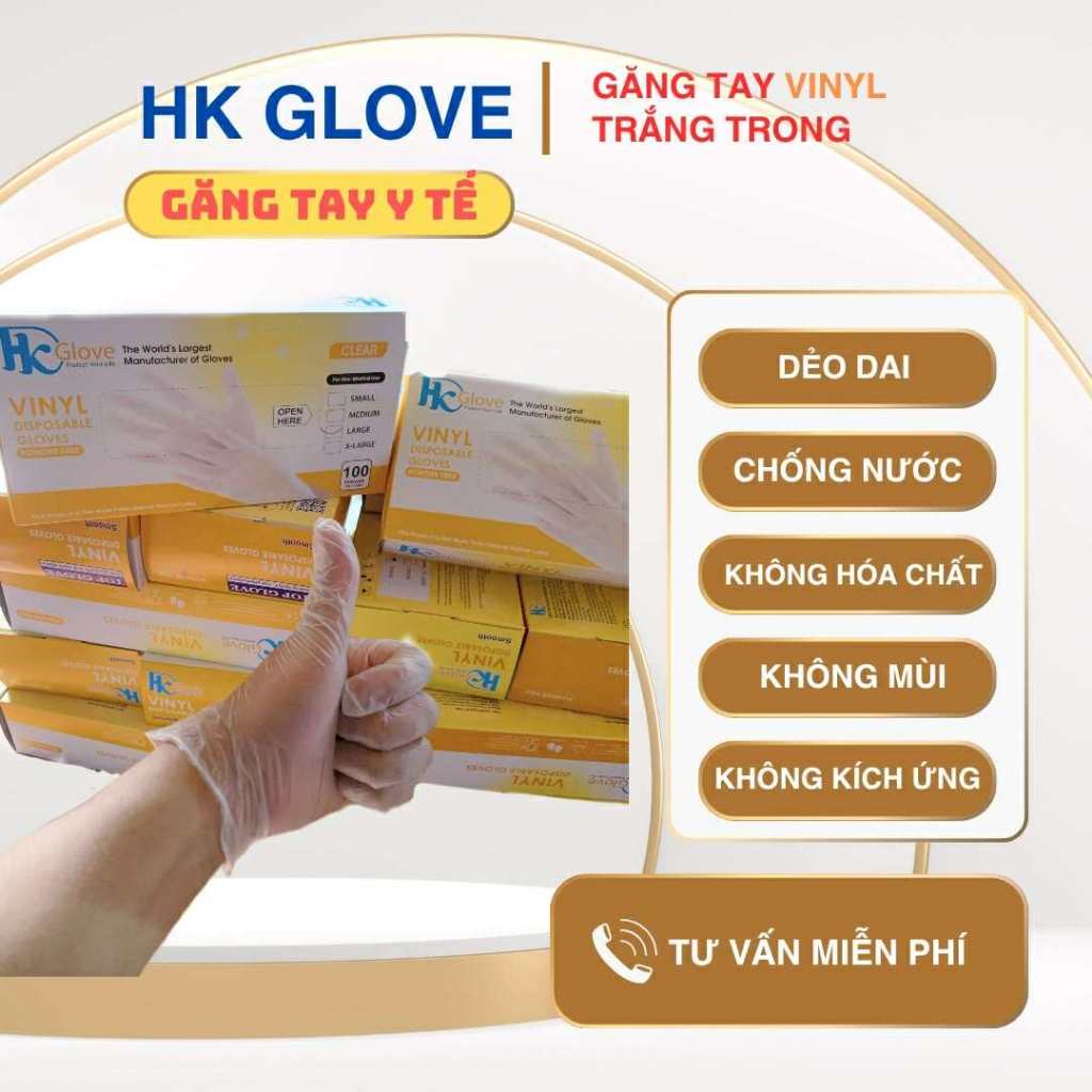 Hộp 100 Chiếc Găng Tay Y Tế Trắng Trong Vinyl Dẻo Dai Chuyên dùng trong Spa, thực phẩm,gội đầu dưỡng sinh, massage.