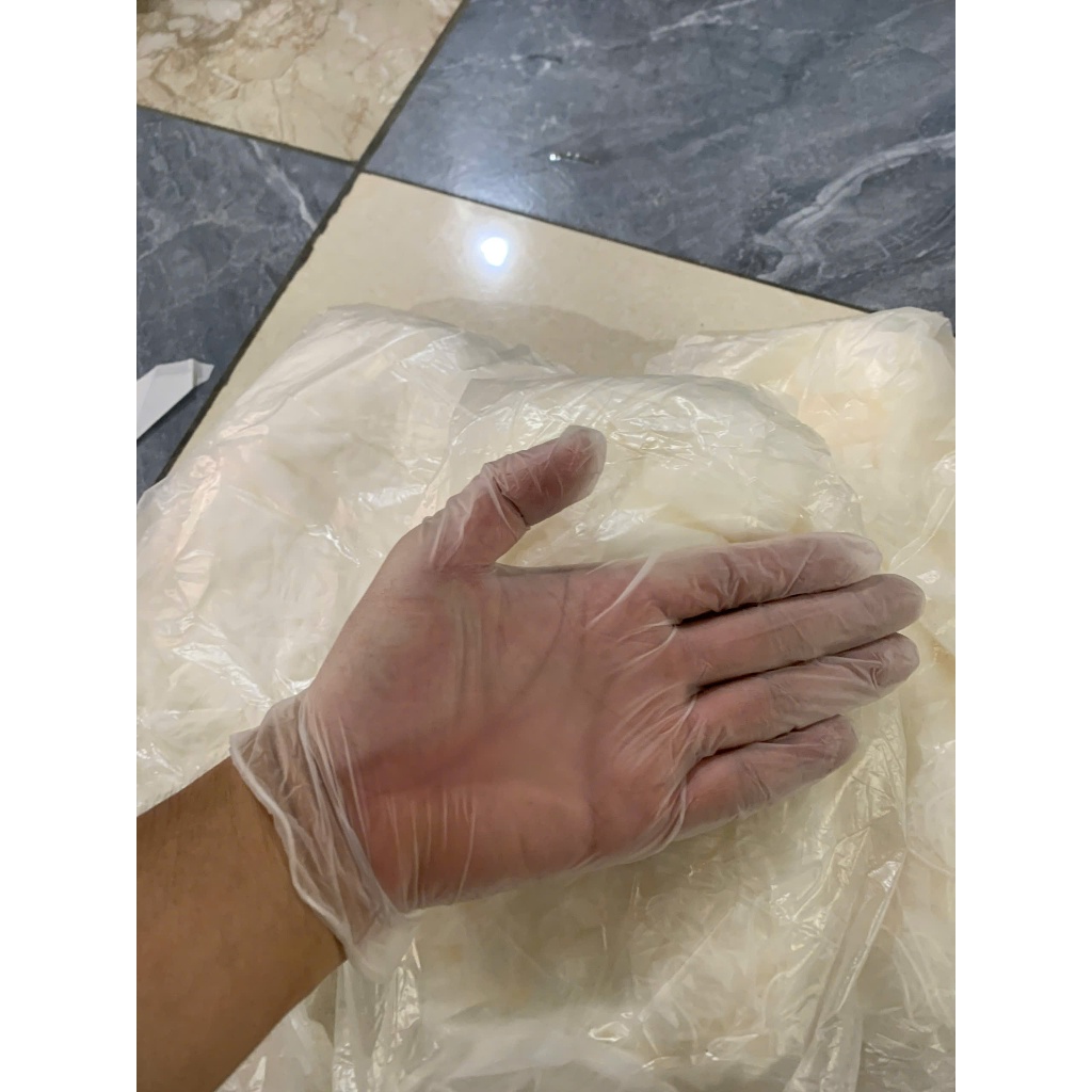 Hộp 100 Chiếc Găng Tay Y Tế Trắng Trong Vinyl Dẻo Dai Chuyên dùng trong Spa, thực phẩm,gội đầu dưỡng sinh, massage.
