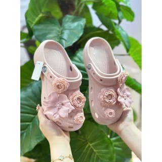 🩷🩷🩷Dép sục hoa trà 3D siêu xinh đế cao 5cm ( KÈM CHARM Y HÌNH)