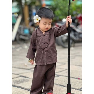 pháp phục bé la hán linen, thời trang trẻ em, đồ bộ