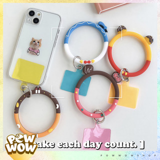 Dây Đeo Cổ Tay Nhựa PVC Dẻo Kèm Tag Phong Cách Nhân Vật Hoạt Hình Bánh Donuts Cute Đáng Yêu