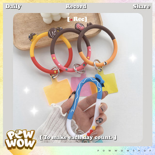 Dây Đeo Cổ Tay Nhựa PVC Dẻo Kèm Tag Phong Cách Nhân Vật Hoạt Hình Bánh Donuts Cute Đáng Yêu