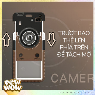 Bao Đựng Thẻ Nhân Viên Nhựa ABS Hoạ Tiết Máy Ảnh Camera Red Brown Vintage Retro Thú Vị