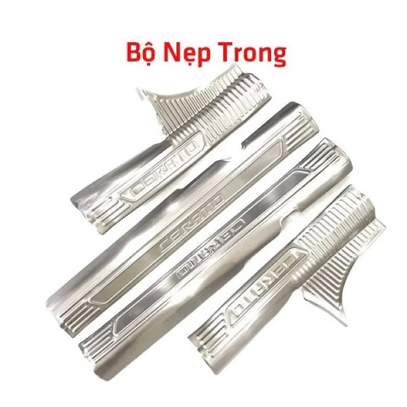 Ốp bậc cửa, nẹp bước chân xe KIA CERATO 2019-2021 inox sáng bóng hàng cao cấp
