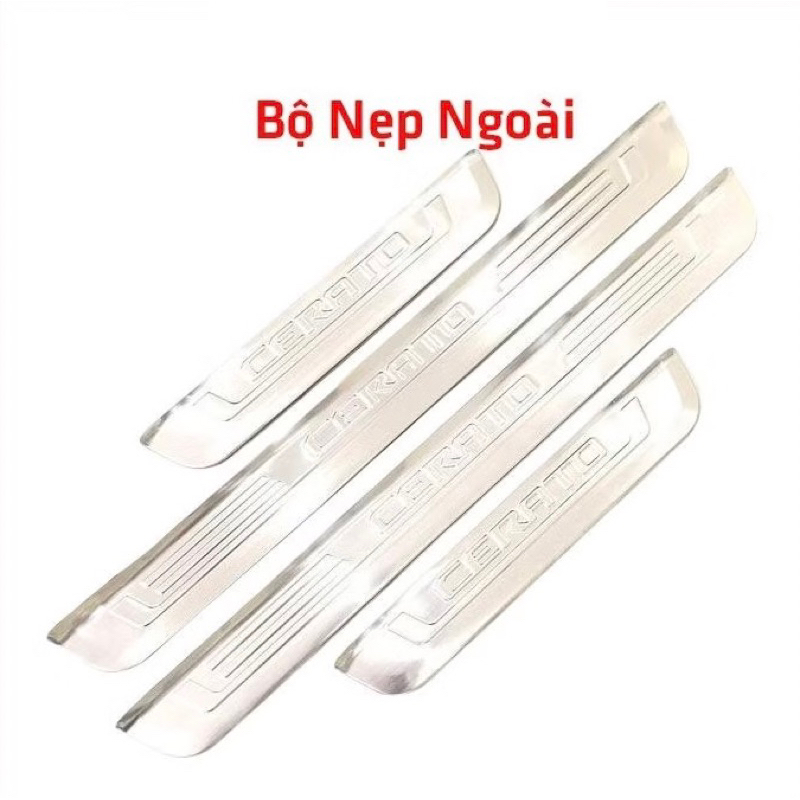 Ốp bậc cửa, nẹp bước chân xe KIA CERATO 2019-2021 inox sáng bóng hàng cao cấp