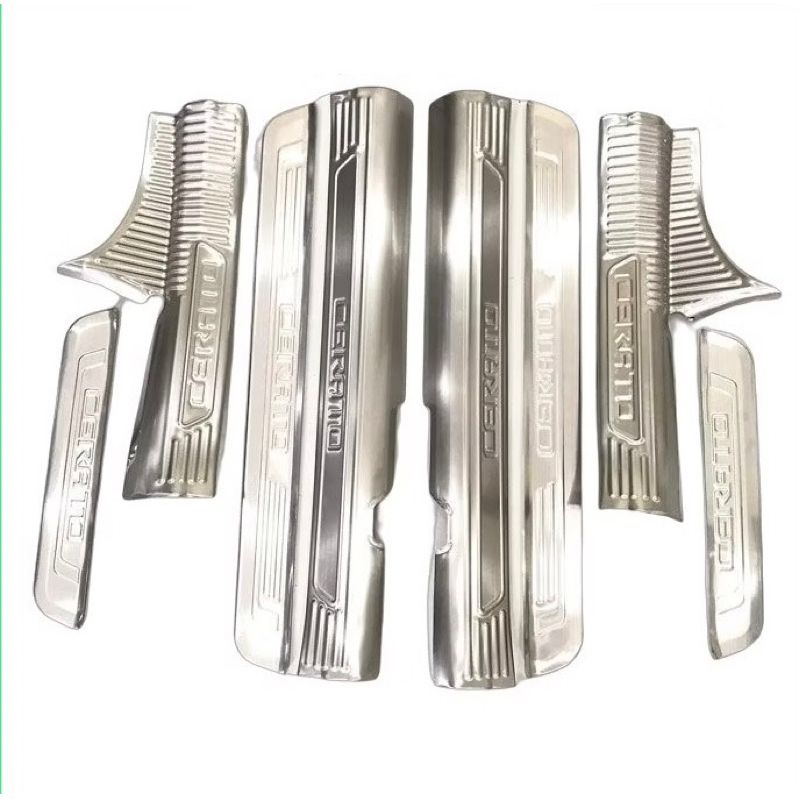 Ốp bậc cửa, nẹp bước chân xe KIA CERATO 2019-2021 inox sáng bóng hàng cao cấp