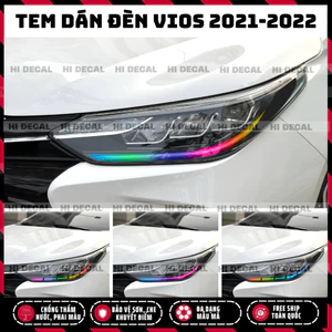Tem dán đổi màu đèn Toyota Vios Yaris 2021-2022 Decal dán đèn trang trí cao cấp chống thấm nước, chống phai màu