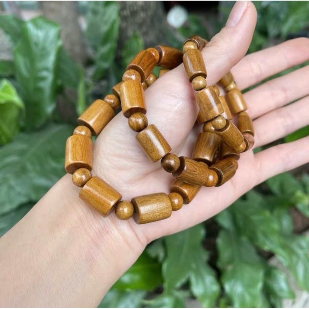 Vòng Tay gỗ Bách.Xanh Mộc Châu Kiểu Đốt Trúc Thơm Ngọt size 10 li Danh cho Nam và Nữ