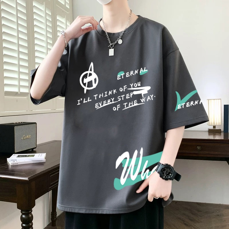 Áo thun nam tay lỡ HappyFamily tay ngắn WHO Chất vải cotton 100 cao cấp