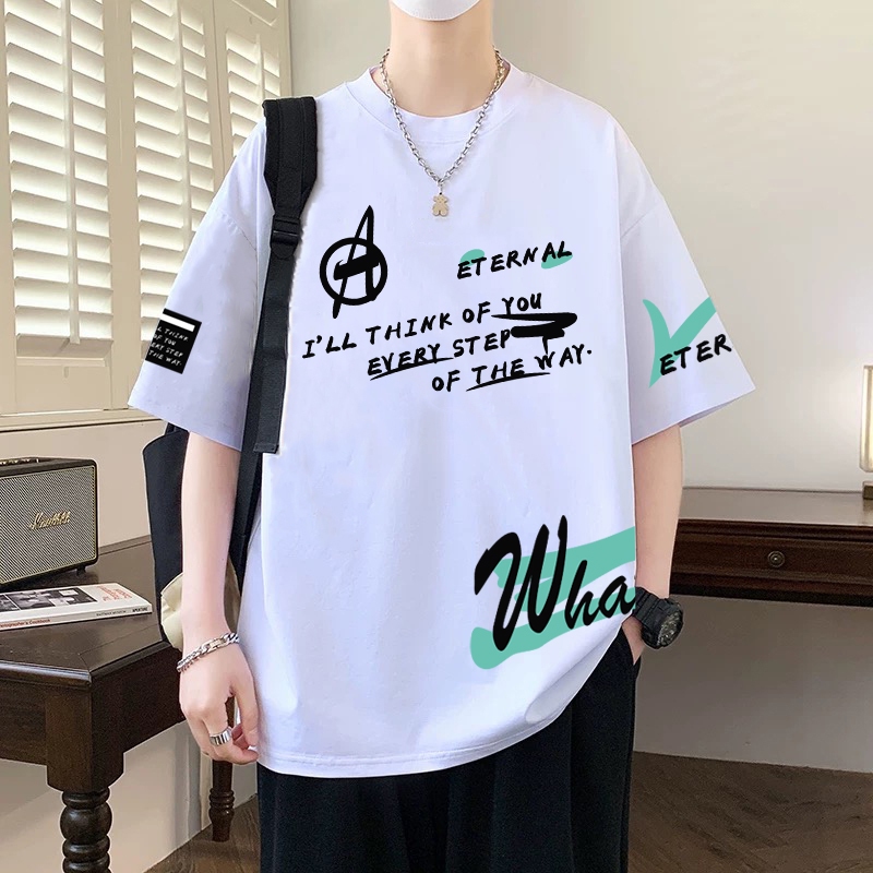 Áo thun nam tay lỡ HappyFamily tay ngắn WHO Chất vải cotton 100 cao cấp