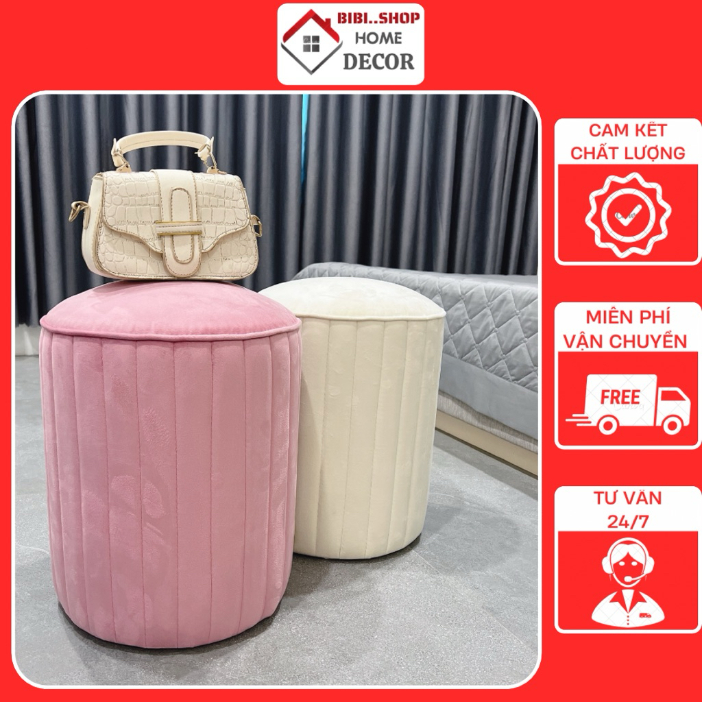 Đôn Tròn Trang Điểm 35x45cm – Ghế Đôn Phòng Ngủ