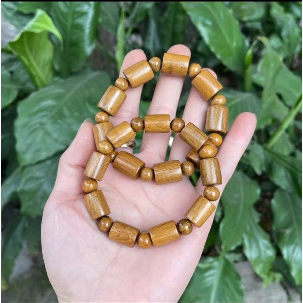 Vòng Tay gỗ Bách.Xanh Mộc Châu Kiểu Đốt Trúc Thơm Ngọt size 10 li Danh cho Nam và Nữ