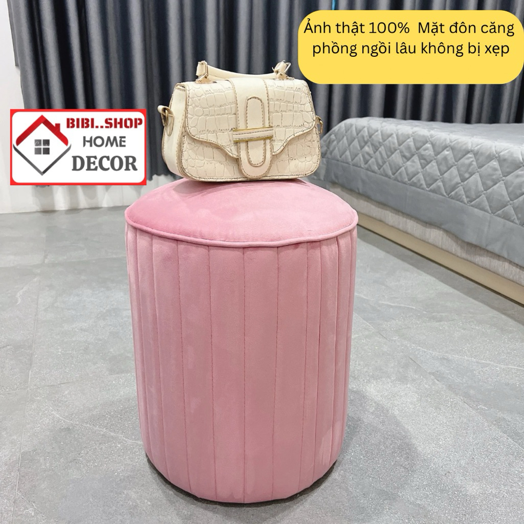 Đôn Tròn Bọc Nệm – Ghế Ngồi Trang Điểm Xinh Xắn – Ghế Đôn Phòng Ngủ, Phòng Khách