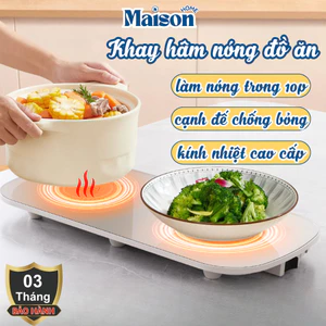 Khay Hâm Nóng Thức Ăn , Đế Hâm Nóng Đồ Uống Đa Năng Tiện Lợi - Mặt Kính Cường Lực Chắc Chắn - Lỗi 1 đổi 1
