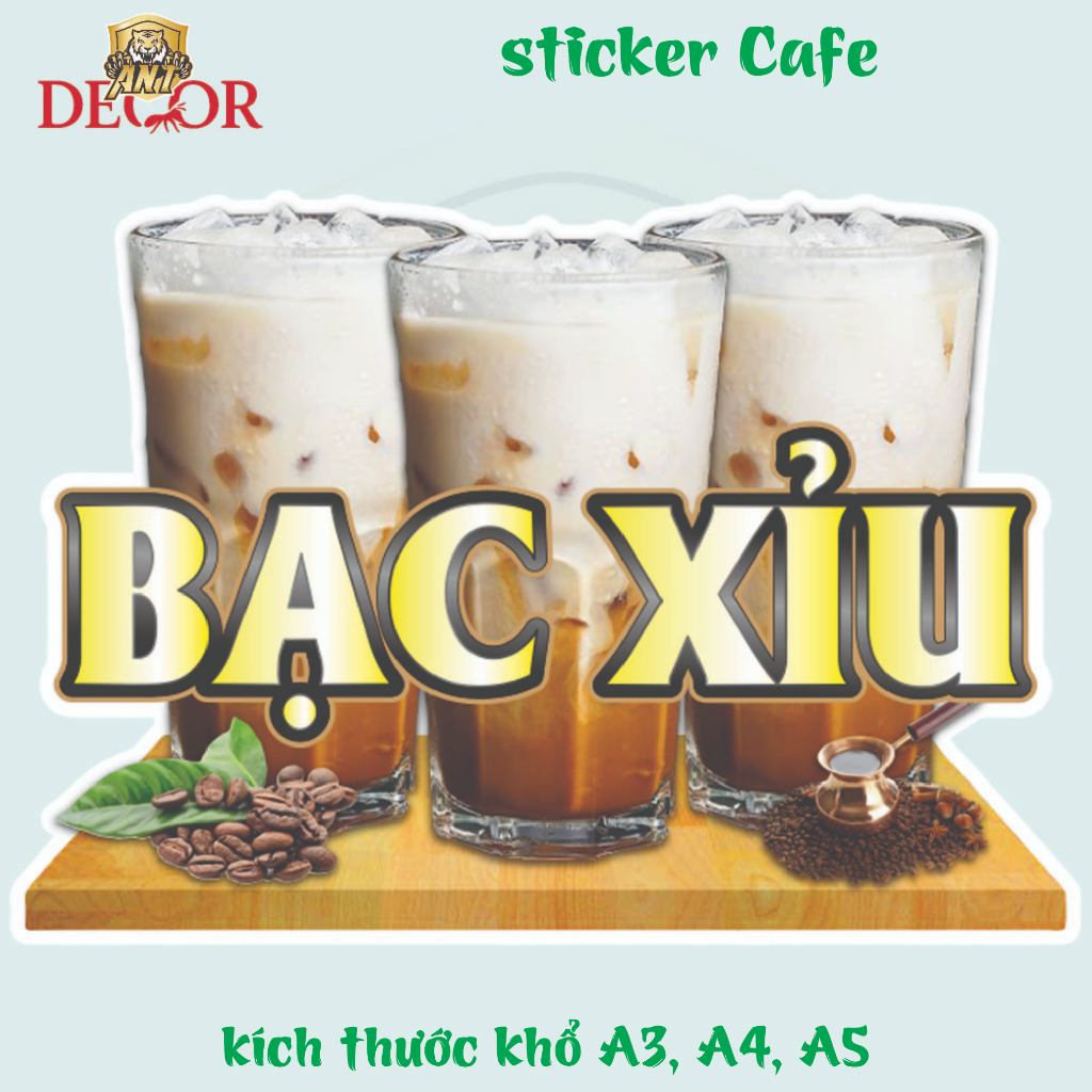 Decal Bạc Xỉu – Chống Thấm, Bám Mực Tốt, Dễ Dán - Sẵn keo chống nước trang trí xe nước