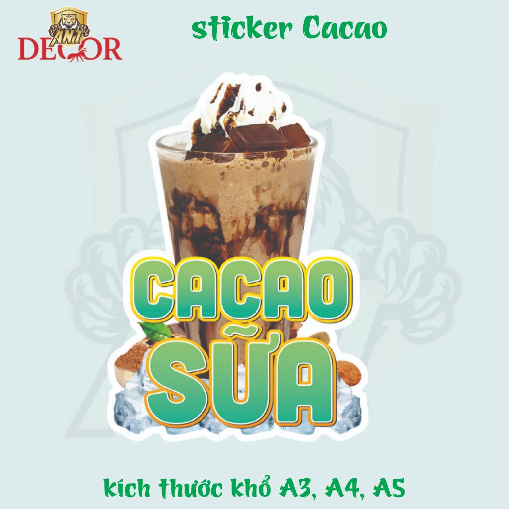 Decal Caocao sữa – Chống Thấm, Bám Mực Tốt, Dễ Dán - Sẵn keo chống nước trang trí xe nước