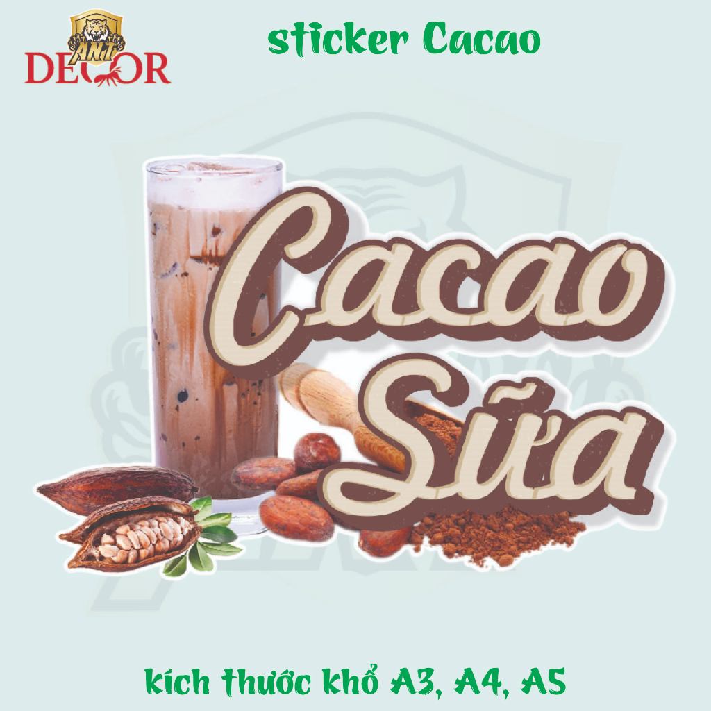 Decal Caocao sữa – Chống Thấm, Bám Mực Tốt, Dễ Dán - Sẵn keo chống nước trang trí xe nước