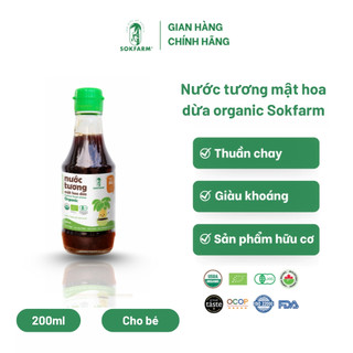 Nước tương mật hoa dừa organic Sokfarm 200ml Cho Bé