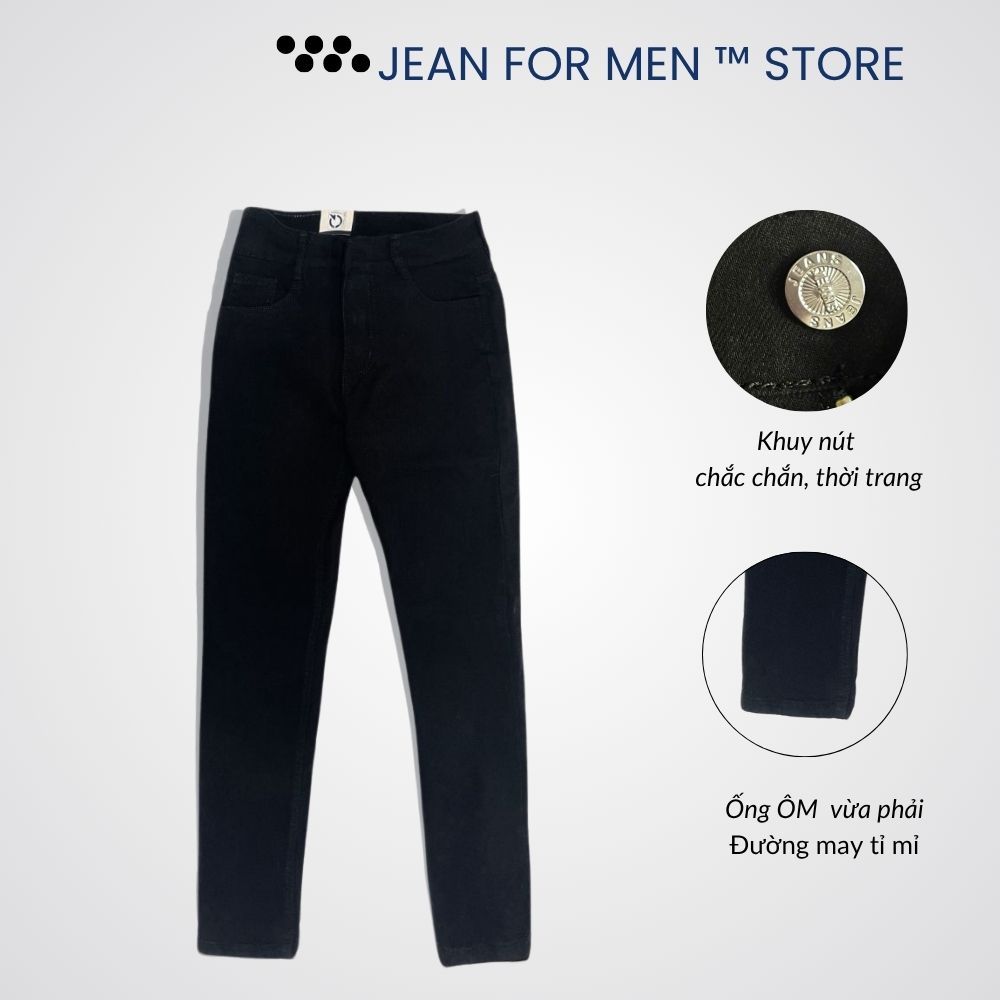 Quần jean nam Slimfit TM Store - quần jean nam dài đen trơn form co dãn, Denim cao cấp Hot Trend