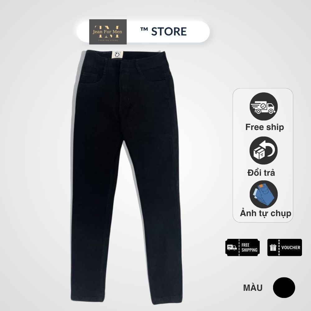 Quần jean nam Slimfit TM Store - quần jean nam dài đen trơn form co dãn, Denim cao cấp Hot Trend