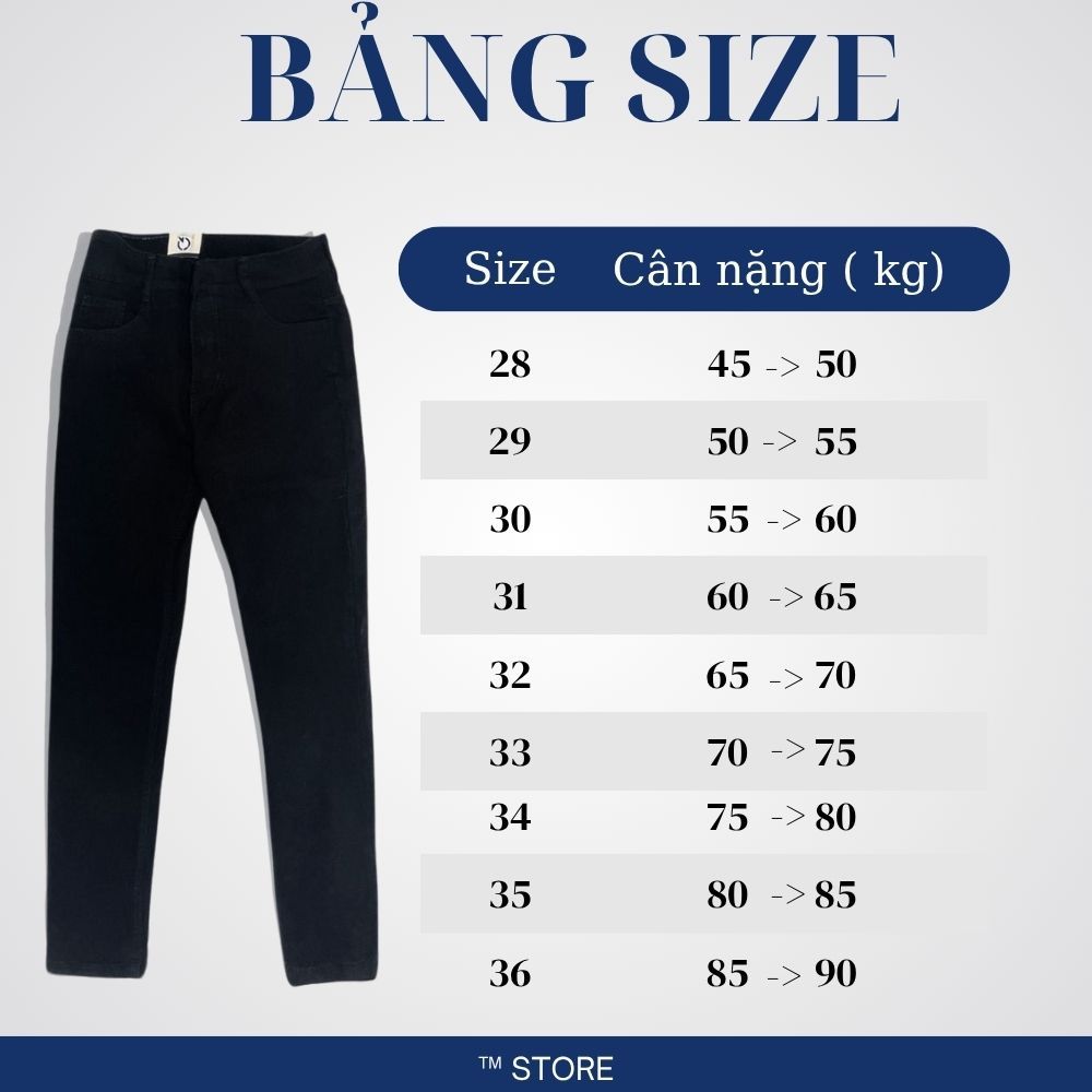 Quần jean nam Slimfit TM Store - quần jean nam dài đen trơn form co dãn, Denim cao cấp Hot Trend