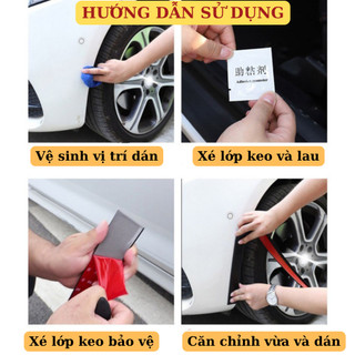 Dải dán vành xe ô tô sợi carbon chống trầy xước, chống va chạm, chống mài mòn, trang trí xe hơi