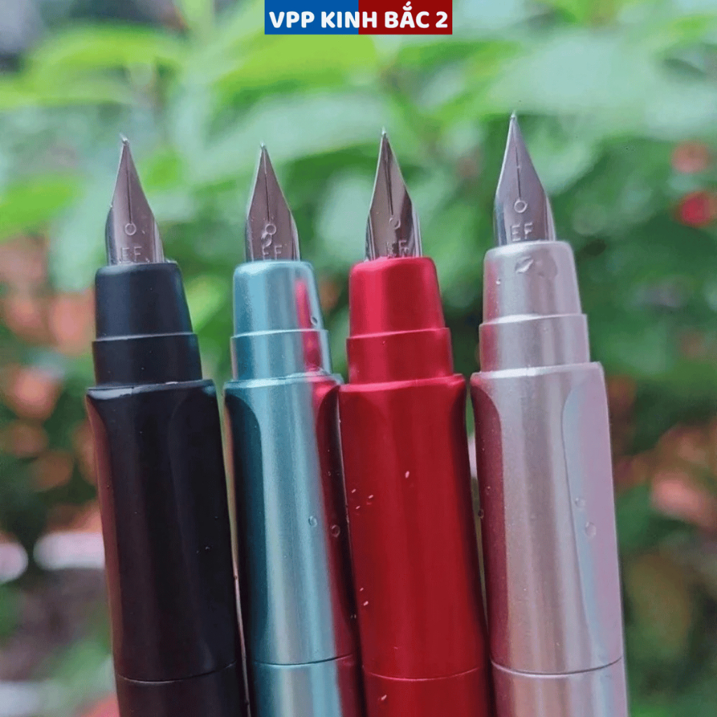 4 Bút máy bấm EF chất liệu ABS .(Tặng 50 ống mực khô 5 màu+pitong hút mực lọ) bút sử dụng cả mực khô