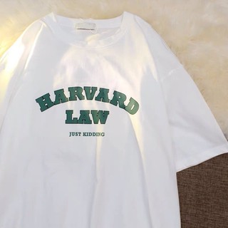 Áo phông ngắn tay nam nữ in chữ Harvard Law