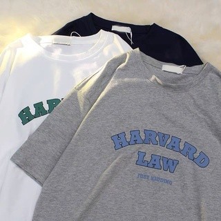 Áo phông ngắn tay nam nữ in chữ Harvard Law