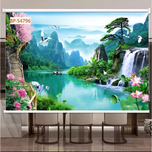 Rèm Cuốn In Tranh Không Khoan Tranh Đồng quê