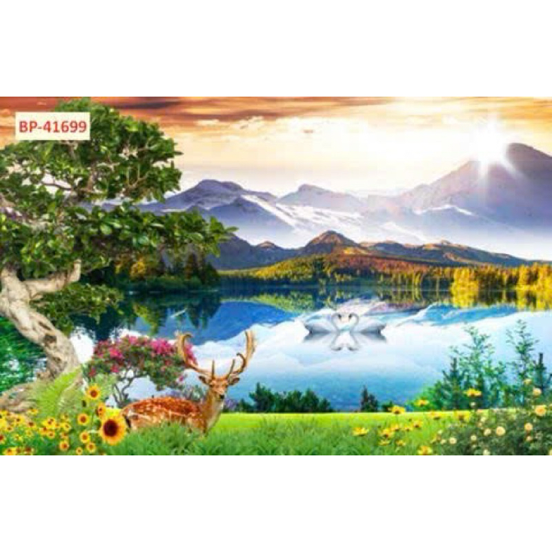 Rèm Cuốn In Tranh Không Khoan Tranh Đồng quê