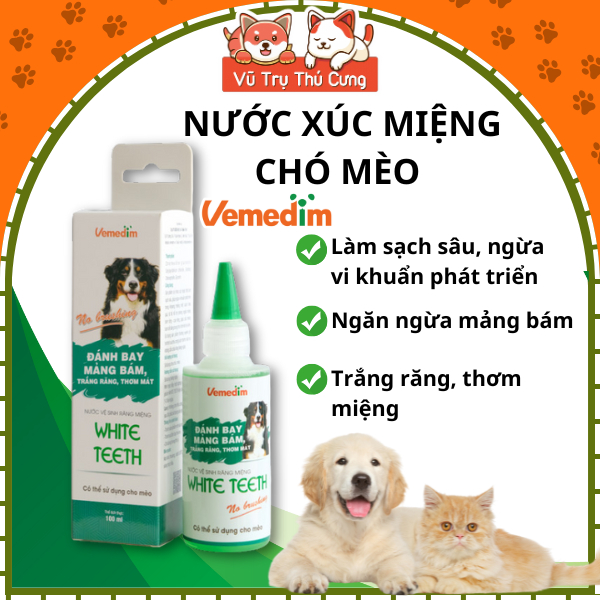Dung Dịch Vệ Sinh Răng Miệng Cho Thú Cưng Vemedim 100ml