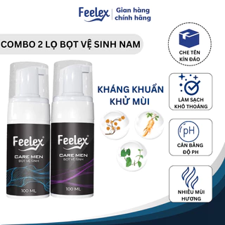 Combo 2 lọ Bọt vệ sinh nam giới Feelex Care Men dung dịch vệ sinh tạo bọt nhiều mùi hương 100ml