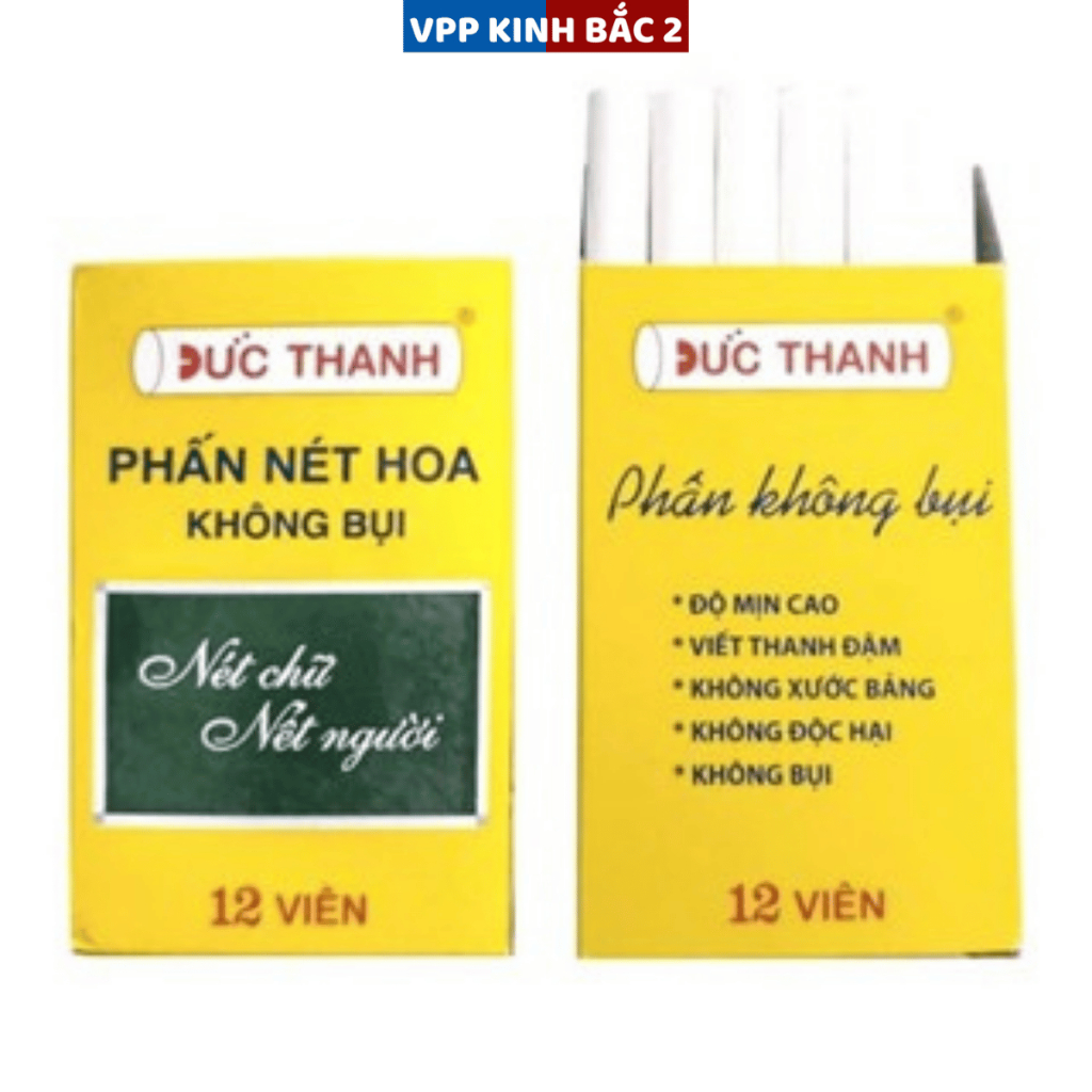 Phấn trắng/ phấn màu Đức Thanh 12 viên, phấn không bụi, không độc hại