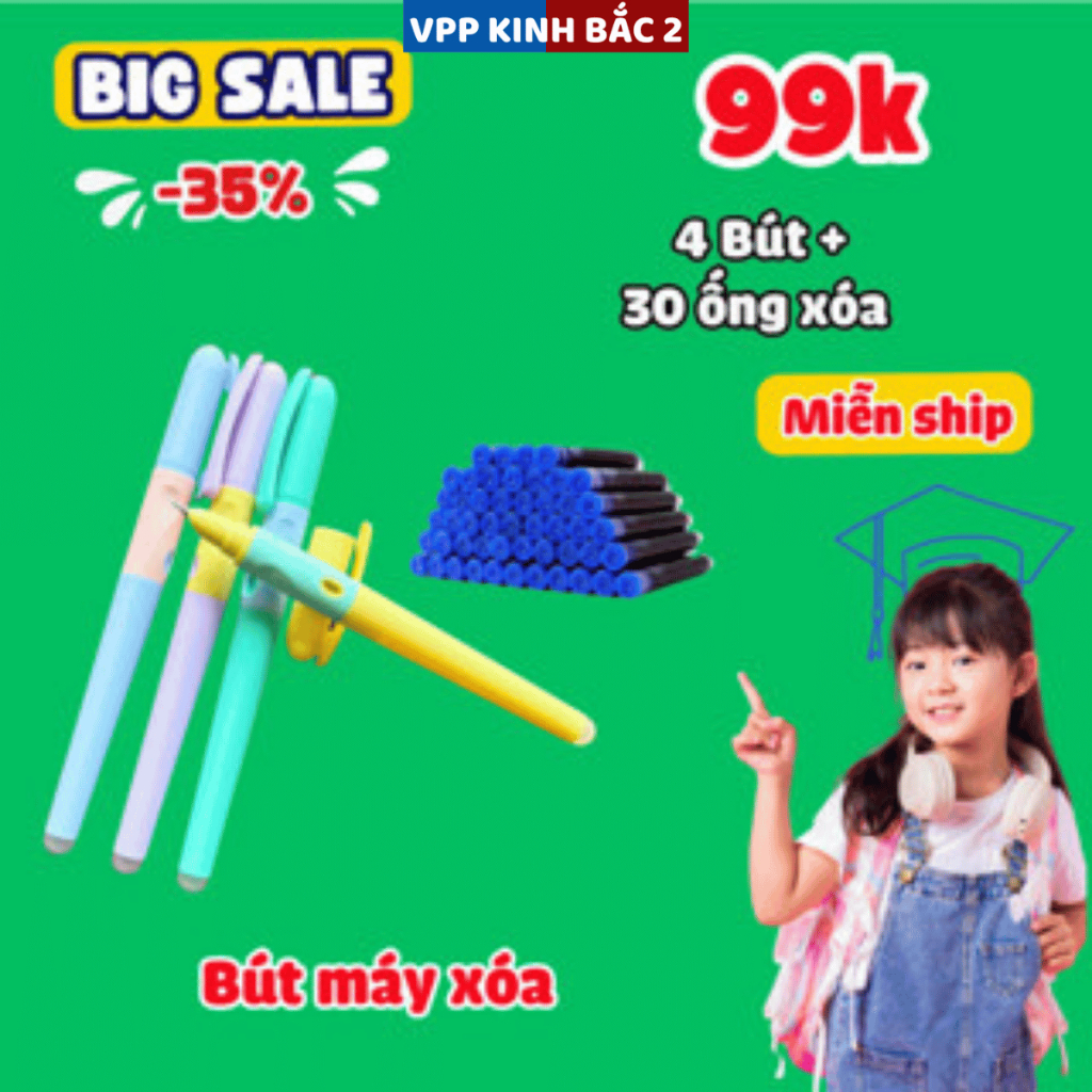 [Mực xóa - Tặng mực] Combo bút máy xóa S01 ngòi kim tinh, ngòi êm trơn, dễ viết, nét đẹp.
