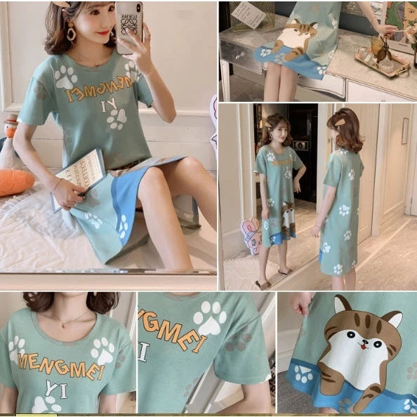 Váy đầm ngủ bầu váy sau sinh cho con bú VN20 - Đồ bầu mặc ở nhà dễ thương - Thời trang bà bầu mùa hè đẹp giá rẻ