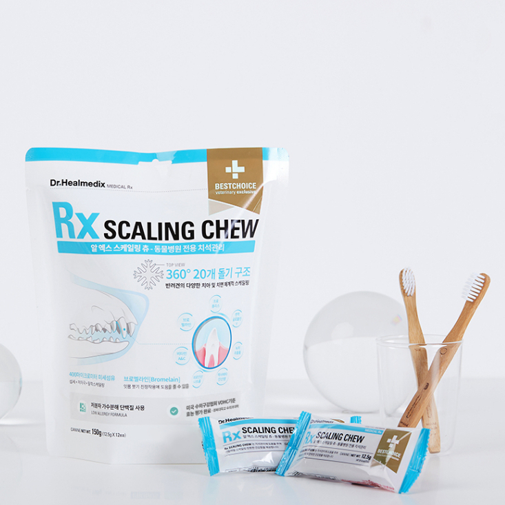 Bánh gặm tốt cho răng Dr.Healmedix Rx Scaling Chew 150g (12,5g x 12 gói) Pet Love Premium