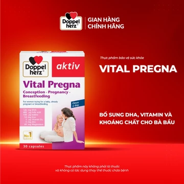 Viên uống vitamin bầu Doppelherz Vital Pregna bổ sung vitamin và khoáng chất cho bà bầu (Hộp 30 viên)