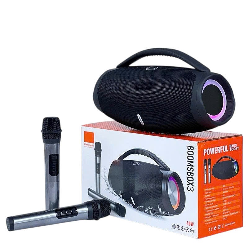 Loa bluetooth Boombox 3 B30 Led kèm 2 míc hát Karaoke công suất 40w ...