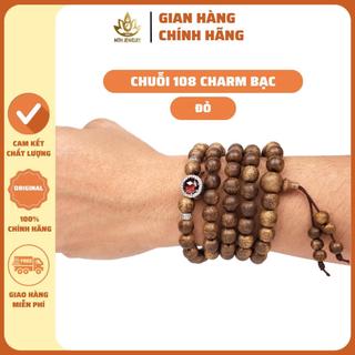 Vòng Tay Trầm Hương Tốc Việt 108 Hạt Mix Charm Bạc S925 Đá Radiant Theo Mệnh - Mộc Trầm Hương MTH