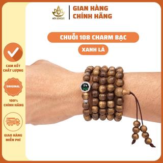 Vòng Tay Trầm Hương Tốc Việt 108 Hạt Mix Charm Bạc S925 Đá Radiant Theo Mệnh - Mộc Trầm Hương MTH