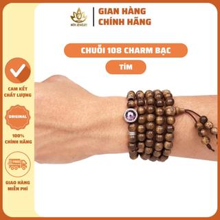 Vòng Tay Trầm Hương Tốc Việt 108 Hạt Mix Charm Bạc S925 Đá Radiant Theo Mệnh - Mộc Trầm Hương MTH