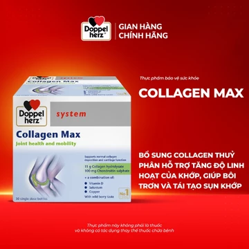 Collagen thuỷ phân tăng độ linh hoạt của khớp Doppelherz Collagen Max (Hộp 30 ống) Date T11.2027