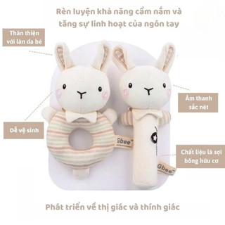 Thú nhồi bông lục lạc Gbee có xúc xắc cho bé