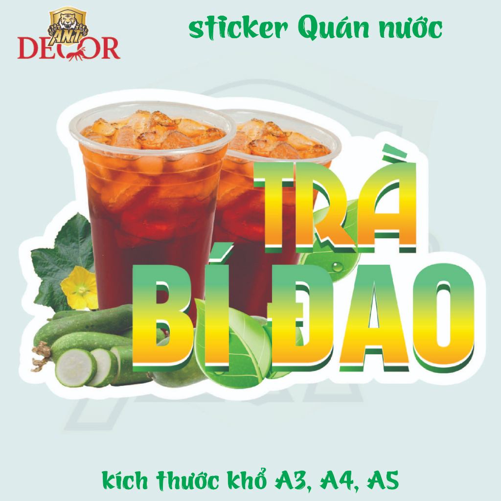 Decal Dán TRÀ BÍ ĐAO – Nhãn Dán Trang Trí Xe Nước – Dễ Dán, Bền Đẹp, Chống Nước