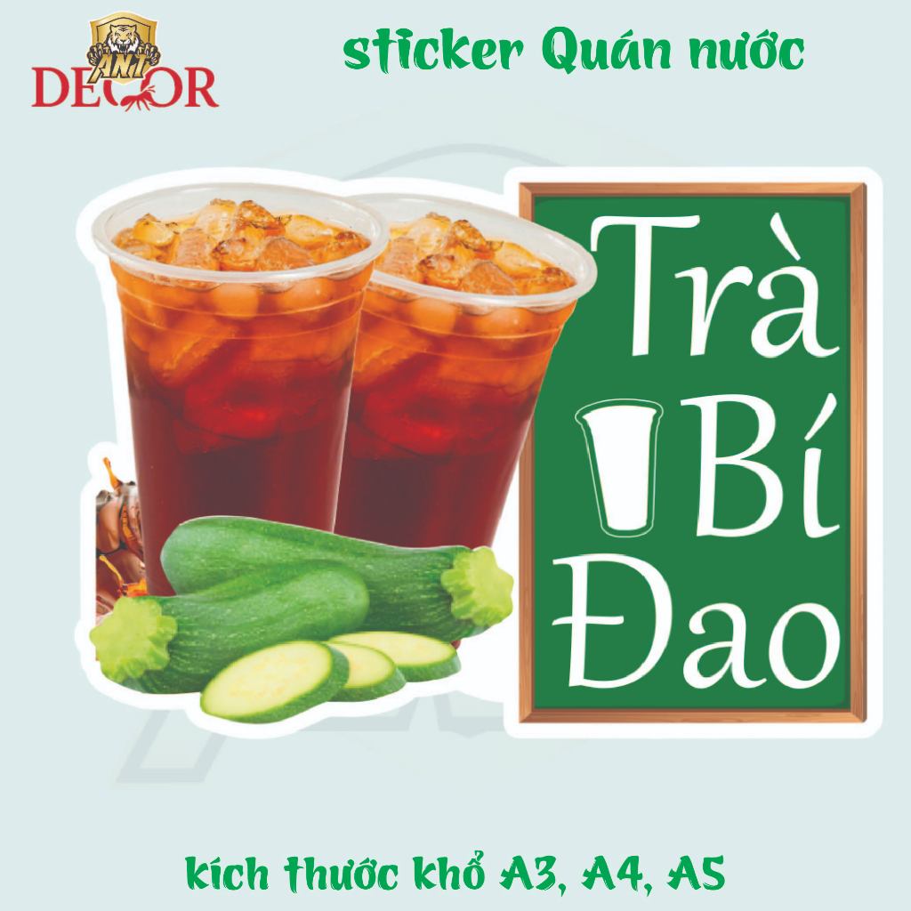 Decal Dán TRÀ BÍ ĐAO – Nhãn Dán Trang Trí Xe Nước – Dễ Dán, Bền Đẹp, Chống Nước