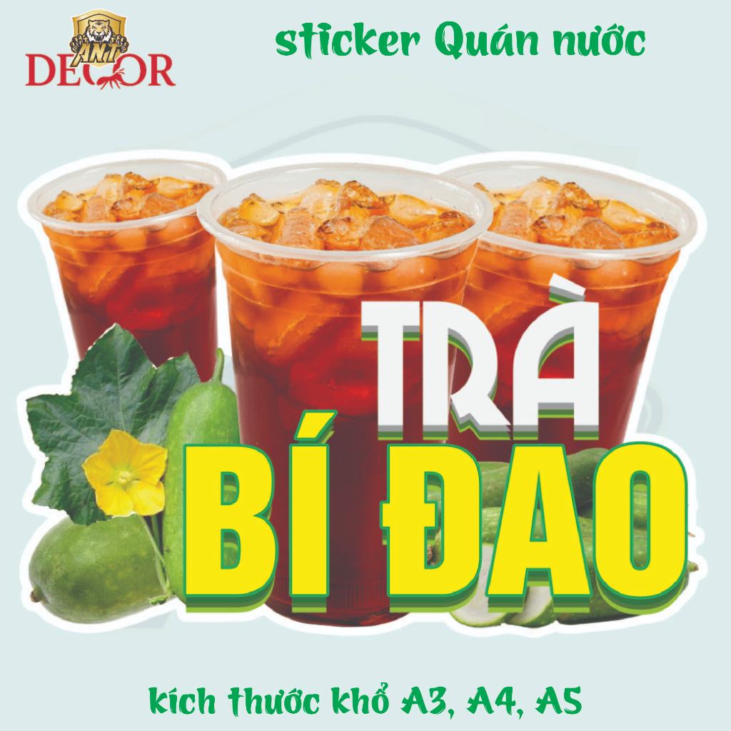 Decal Dán TRÀ BÍ ĐAO – Nhãn Dán Trang Trí Xe Nước – Dễ Dán, Bền Đẹp, Chống Nước