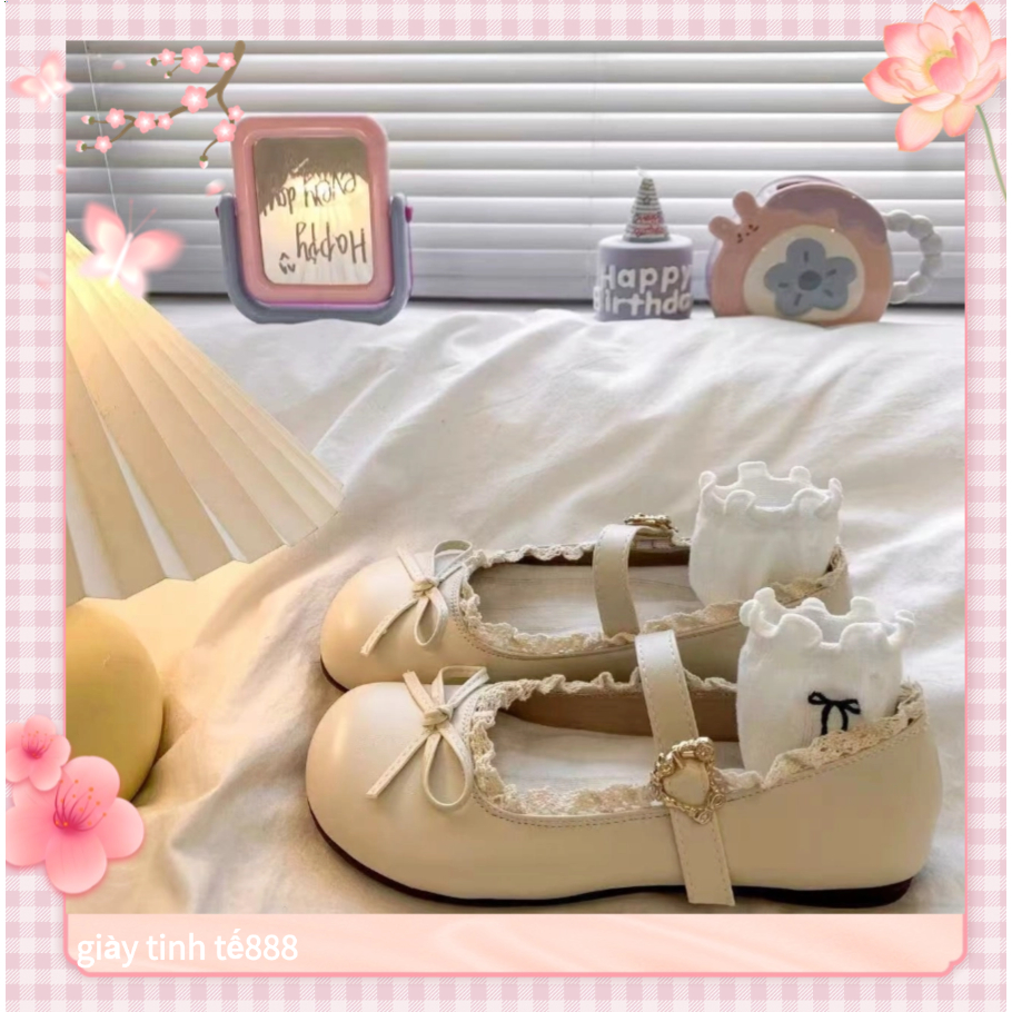 🔥Còn hàng🔥Giày búp bê mũi tròn Giày Mary Jane của Pháp dành cho nữ 4 màu có sẵn(size35-40)